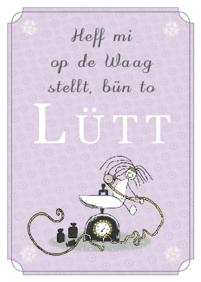 Plattdeutsche Postkarte Lütt von Lütt Stina