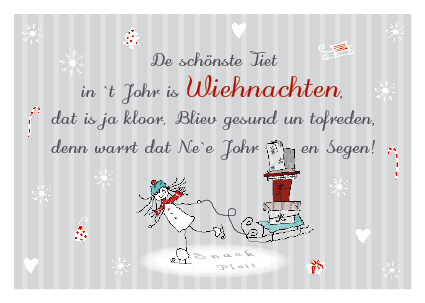 Weihnachtskarte De schönste Tiet Wiehnachten Klappkarte von Lütt Stina