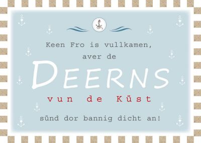 Plattdeutsche Postkarte Deerns von Lütt Stina