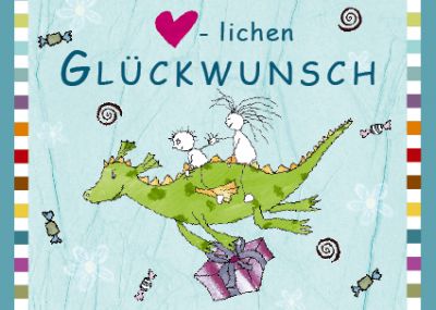 Geburtstagskarte Drache von Lütt Stina