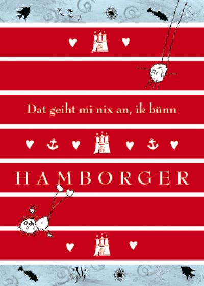 Plattdeutsche Postkarte Hamborger von Lütt Stina
